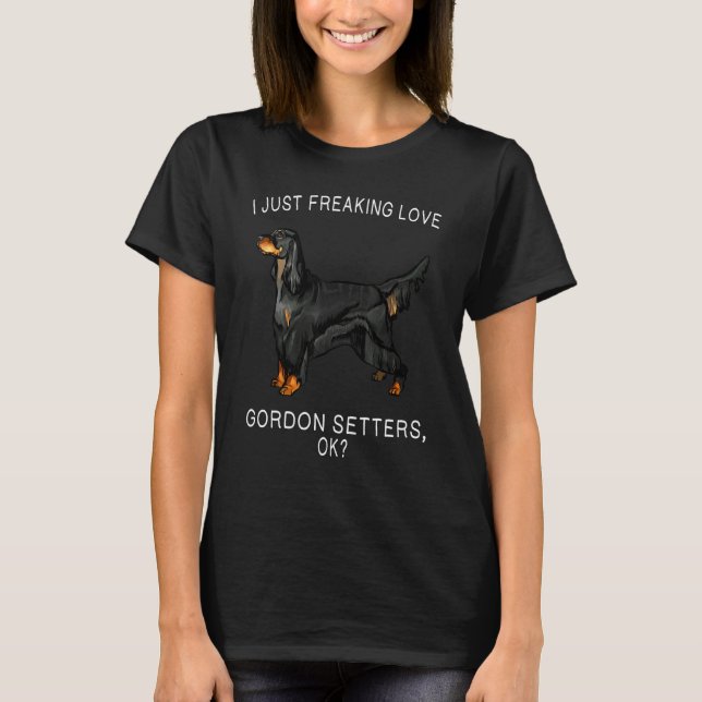 Camiseta Simplemente amo con locura al perro Setter Gordon  (Anverso)