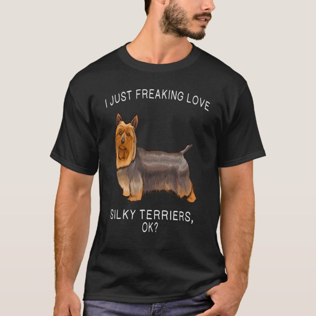 Camiseta Simplemente amo con locura al Silky Terrier, perro (Anverso)
