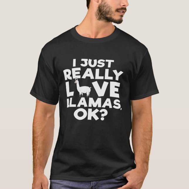 Camiseta Simplemente Amo Verdaderamente Llamas Animal  Prem (Anverso)