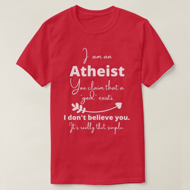 Camiseta Simplemente ateo (Diseño del anverso)