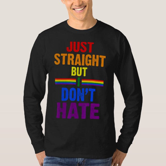 Camiseta Simplemente directo pero no odio el orgullo gay Lg (Anverso)