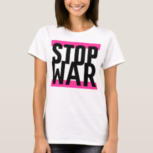 Camiseta Simplemente diseñar "stripes rosadas STOP WAR"