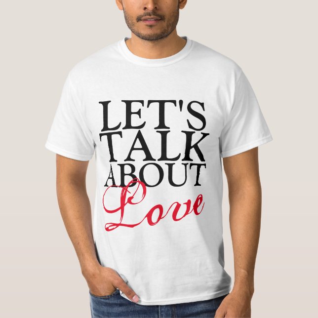 Camiseta Simplemente diseño de texto "HABLEMOS DEL AMOR" (Anverso)