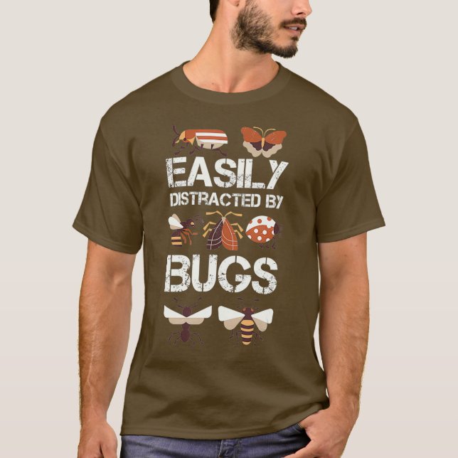 Camiseta Simplemente Distraídos Por Entomología De Insectos (Anverso)
