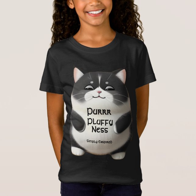 Camiseta Simplemente Enspired Purrr Flufidez para Niños (Anverso)