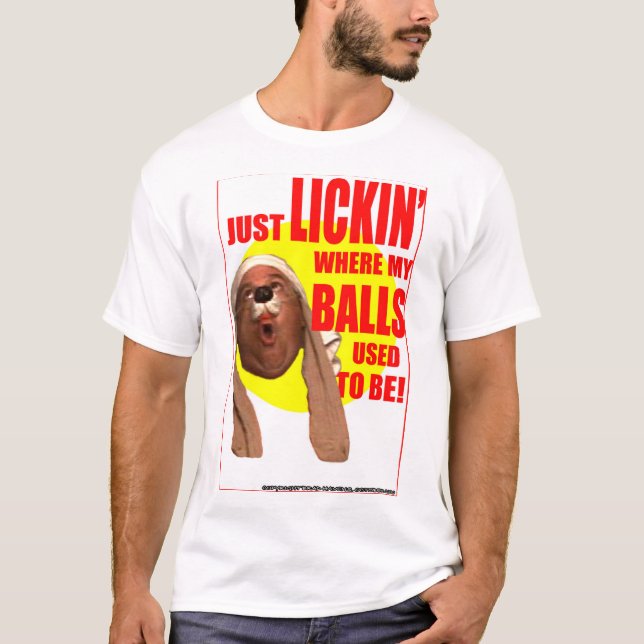 Camiseta "¡Simplemente lickin...!" Blanca (Anverso)