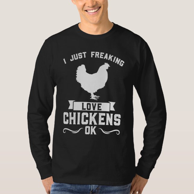 Camiseta Simplemente Me Encantan Las Gallinas Ok Granja De  (Anverso)
