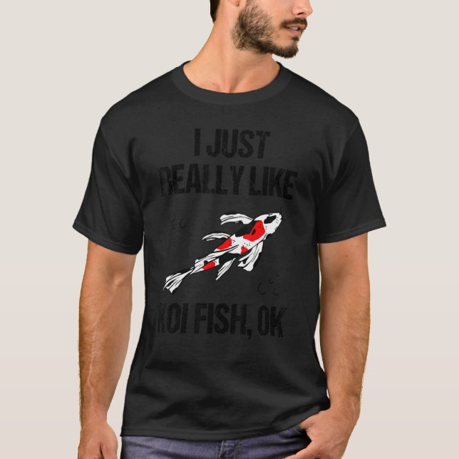 Camiseta Simplemente Me Gusta Mucho El Koi Ok Slogan Amante (Anverso)