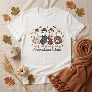 Camiseta Simplemente Paseo de Otoño Patos Lindos Caída