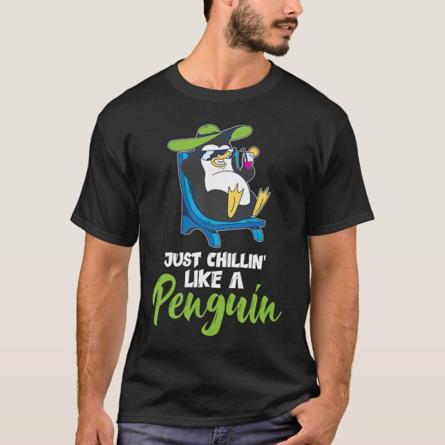Camiseta simplemente relajándose como pingüinos ropa pingüi (Anverso)