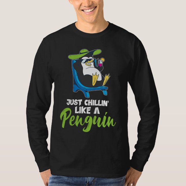 Camiseta simplemente relajándose como pingüinos ropa pingüi (Anverso)