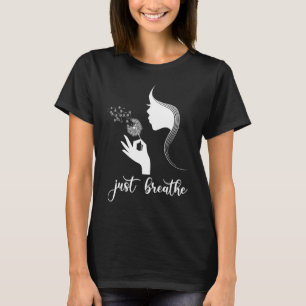 Camiseta Simplemente Respira Mujer Flor de Diente de León H