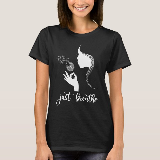 Camiseta Simplemente Respira Mujer Flor de Diente de León H (Anverso)