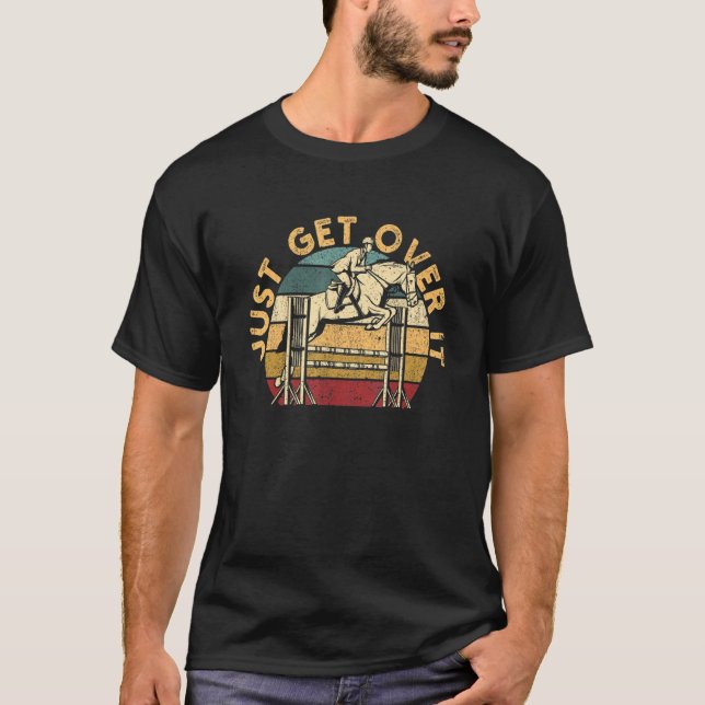 Camiseta Simplemente Supéralo Ecuestre Salto de Caballo (Anverso)