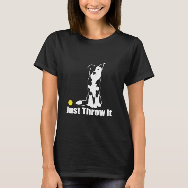 Camiseta Simplemente tíralo Perro con cara dividida Border  (Anverso)