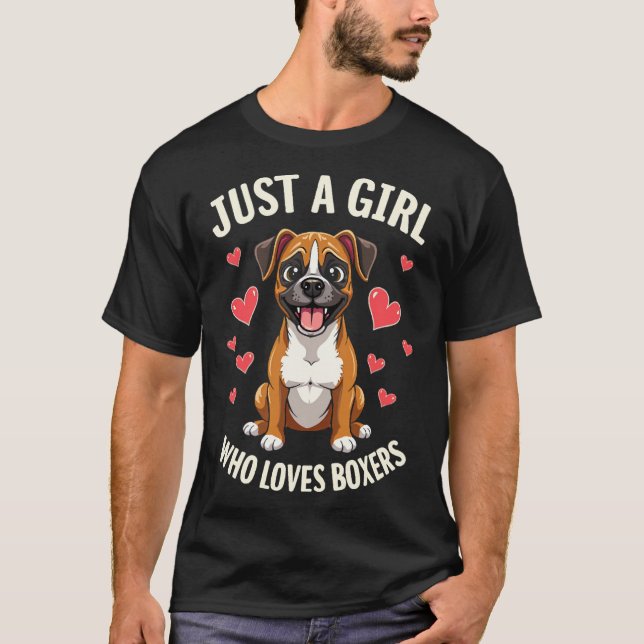 Camiseta Simplemente una chica que ama a los Boxers (Anverso)