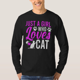 Camiseta Simplemente una chica que ama a los gatos