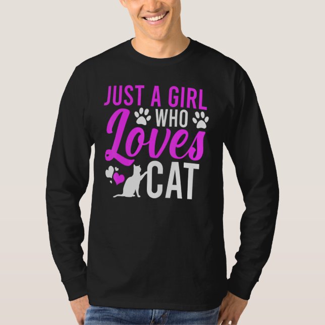Camiseta Simplemente una chica que ama a los gatos (Anverso)