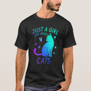 Camiseta Simplemente Una Chica Que Ama A Los Gatos De Acuar