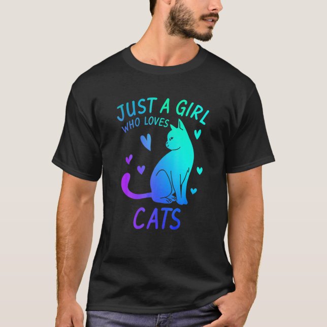 Camiseta Simplemente Una Chica Que Ama A Los Gatos De Acuar (Anverso)