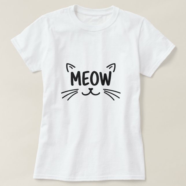 Camiseta Simply Meow Cute Cat Face for Feline (Diseño del anverso)