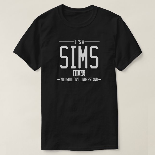 Camiseta Sims graciosa familia de los apellidos (Diseño del anverso)