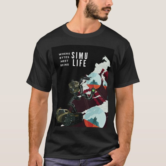 Camiseta SIMULIFE donde los bytes se cumplen para la simula (Anverso)