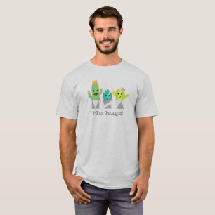 Camiseta "¡Sin abrazos!" familia de cactus sonriente T-Shi