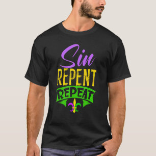 Camiseta Sin arrepiente repita Mardi Gras Carnival Shrove T