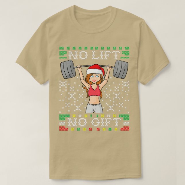 Camiseta Sin ascensor No Regalo Navidades Feo Gimnasio Seño (Diseño del anverso)