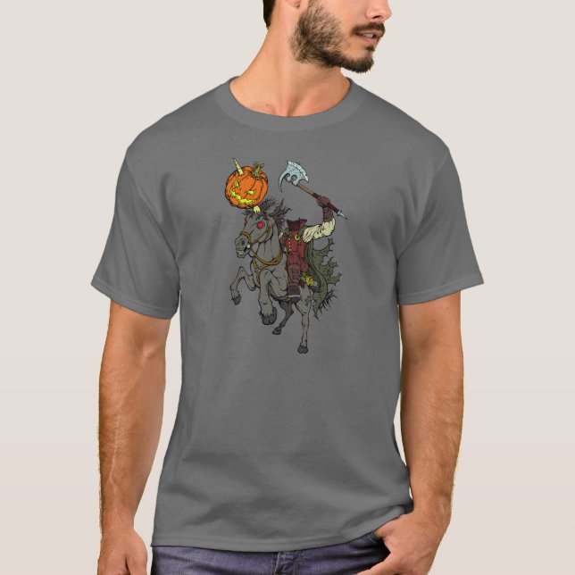 Camiseta sin cabeza de Halloween del hombre del (Anverso)