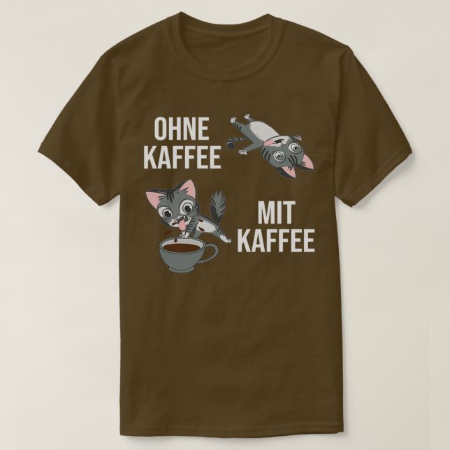 Camiseta Sin Café Con Café Gracioso Barista De Gato De Café (Diseño del anverso)
