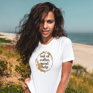 Camiseta Sin Café Enviar Ayuda Divertido Adicto a la Cafeín