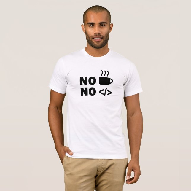 Camiseta Sin café Sin código (Anverso completo)