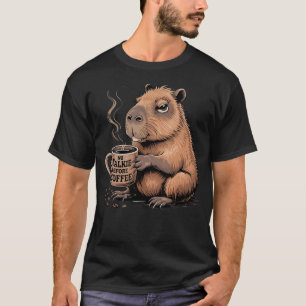 Camiseta Sin Charla Antes Del Café Bebedor De Café Capybara