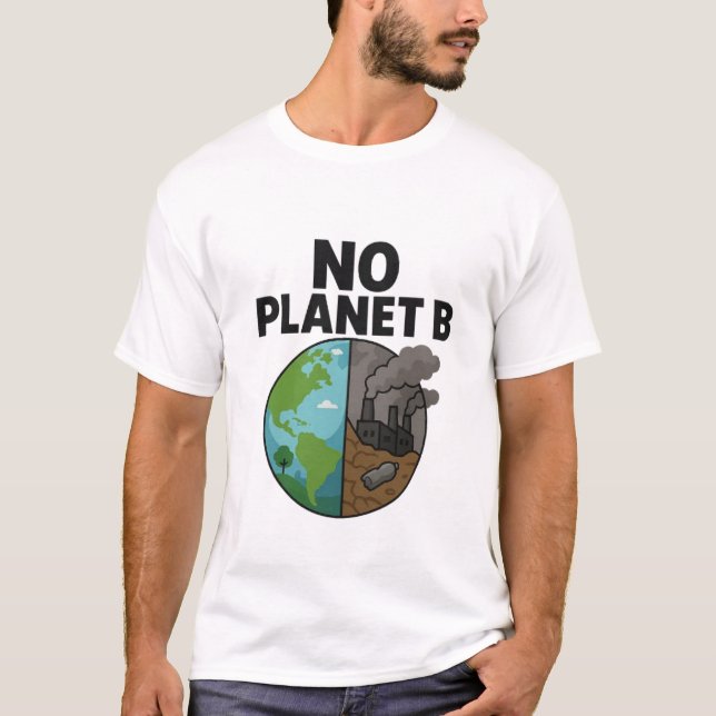 Camiseta Sin contraste de planeta B Tierra negrita Tee de c (Anverso)