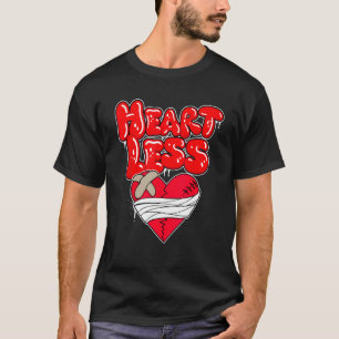 Camiseta sin corazón, camisa rota de corazón, sin