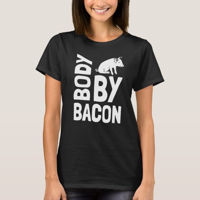 Camiseta Sin Cuerpo De Carbohidratos Por Bacon Ketogenic Di (Anverso)