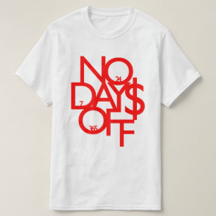 Camiseta Sin días de blanco/rojo