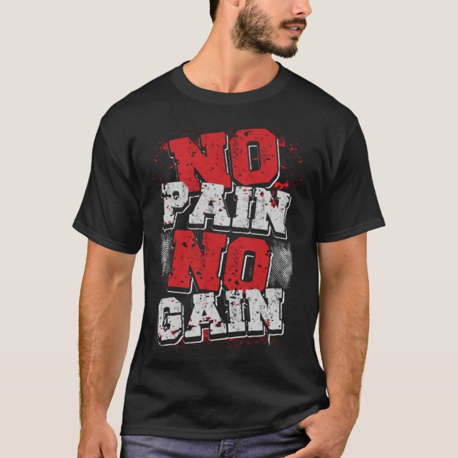 Camiseta Sin Dolor Sin Ganancia Construcción De Cuerpo Fitn (Anverso)
