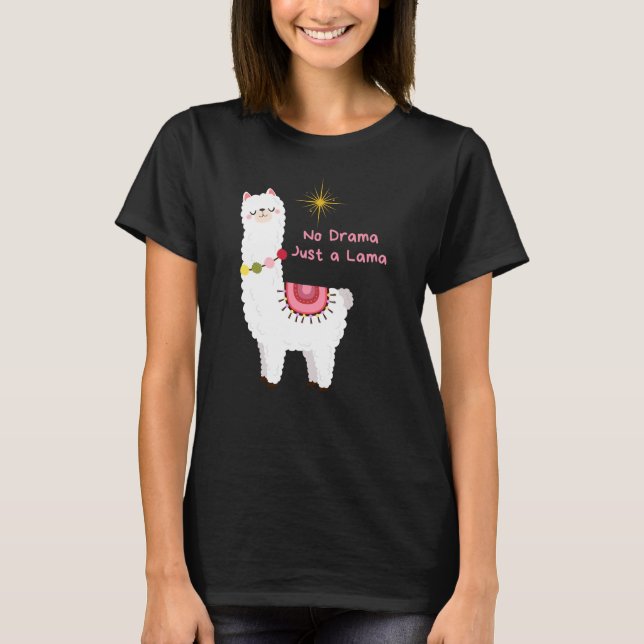 Camiseta sin drama, solo un lama (Anverso)