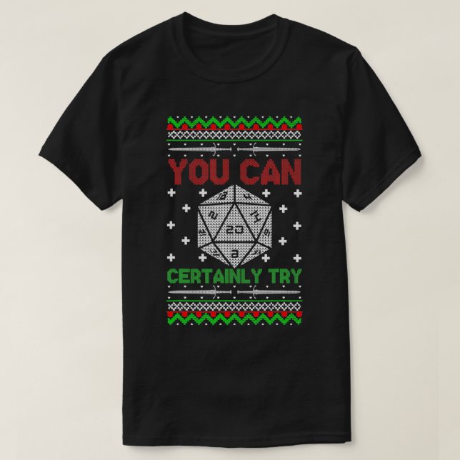 Camiseta Sin Duda Se Puede Probar Navidades D20 Ugly Gamer  (Diseño del anverso)