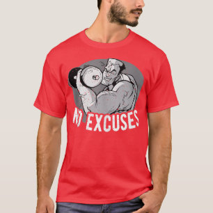 Camiseta Sin Excusas Fitness Workout Deadlifti de elevación
