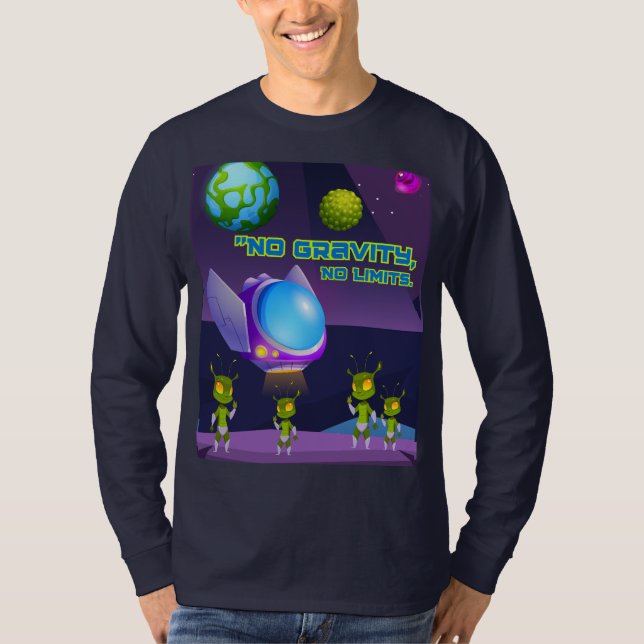 Camiseta Sin gravedad sin límites (Anverso)