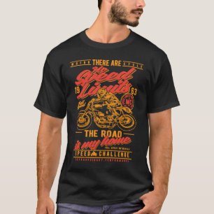 Camiseta Sin límites de velocidad Rac de motocicleta retro 