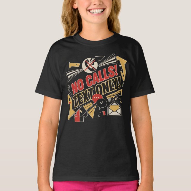 Camiseta Sin Llamadas, Solo Texto (Anverso)