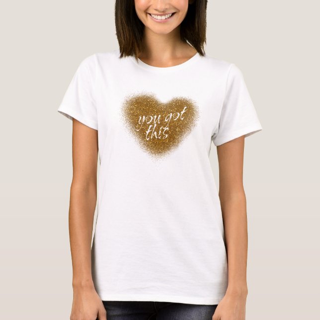 Camiseta sin mangas con brillo dorado y corazón YO (Anverso)