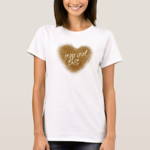 Camiseta sin mangas con purpurina dorada y corazón