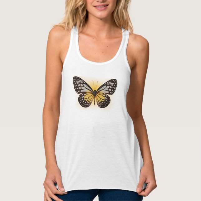 Camiseta sin mangas de mariposa amarilla (Anverso)
