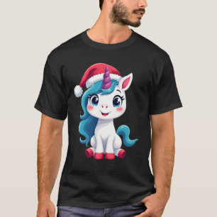Camiseta sin mangas de unicornios Navidad_Papa Noe